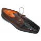 Romano "Terra" Brown  Genuine Triple Hornback Crocodile Tails/Lizard Shoes